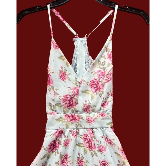 Rue 21- Women's Summer Sleeveless High Low Hem Ruffle-Floral Dress-Light Blue-XS - Picture 11 of 16